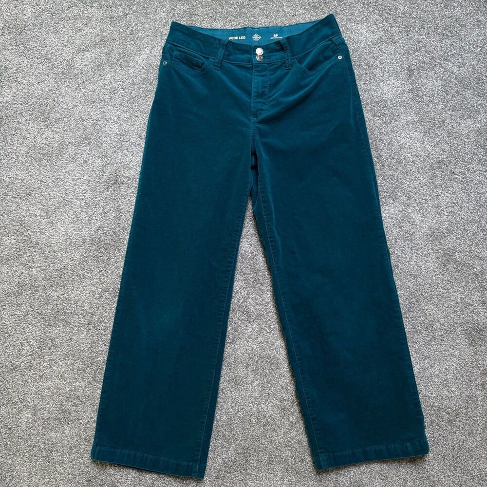 VTG St Johns Bay Womens Wide Leg Corduroy Size 6P High Rise Trousers Retro Boho